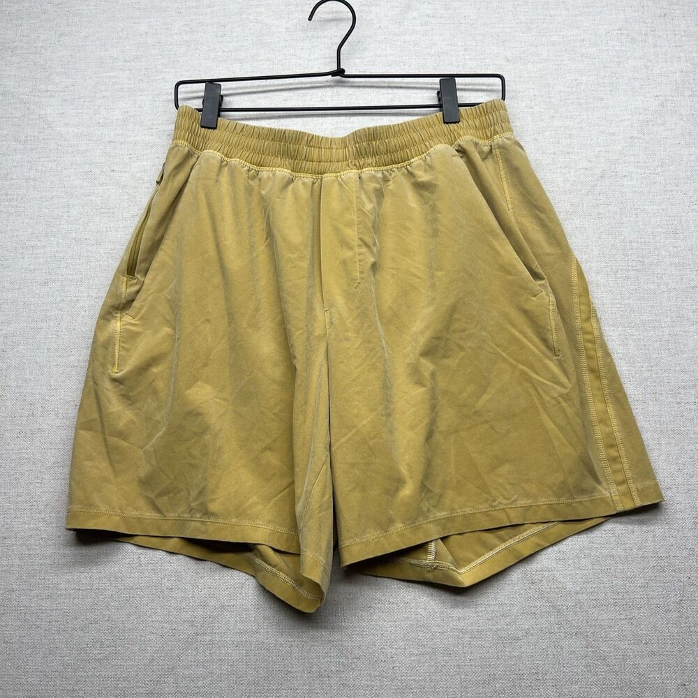 Lululemon Athletica Yellow Pace Breaker 7” Linerless Athletic Shorts Large L